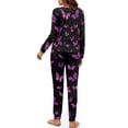 thumbnail image 3 of SCRAWLGOD Butterfly Pjs Women 2 Piece Pajamas Sets for Women Soft Long Sleeve Sleepwear Size XL Crewneck Womens Lounge Lightweight Pj with Pockets, 3 of 7