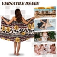 thumbnail image 5 of Yuyamidu Aztec Cow Print Body Wrap Towel for Women Sunflower Towel Wrap for Bathroom Brown Bath Towels for Adults Terry Cloth Bathing Towel with Pocket, Size XL, 5 of 7