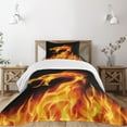 thumbnail image 3 of Ambesonne Dragon Quilted Bedspread Set 2 Pcs, Abstract Fiery Creature, Twin Size, Orange Black, 3 of 6