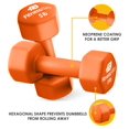 thumbnail image 3 of Fitness Alley Juego de 2 mancuernas de entrenamiento recubiertas de neopreno de 5 lb - Antideslizantes antideslizantes con agarre suave Mancuernas para ejercicios y ejercicios - Pesas de mano con form, 3 of 5