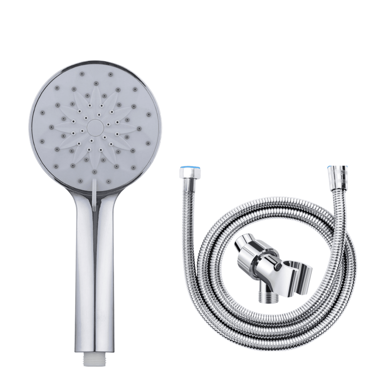 6 Spray Modes Handheld Shower Head, ABS Chrome Finish with 59 Inch Stainless Steel Hose & 360° Adjustable Bracket, G1/2 Universal Connector