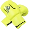 thumbnail image 1 of adidas FLX 3.0 Speed 50 Boxing & Kickboxing Gloves for Women and Men for Light Sparring, Training, Gym, Punching, Fitness and Heavy Bags. 10oz ,Solar Yellow, Dark Blue, 1 of 8
