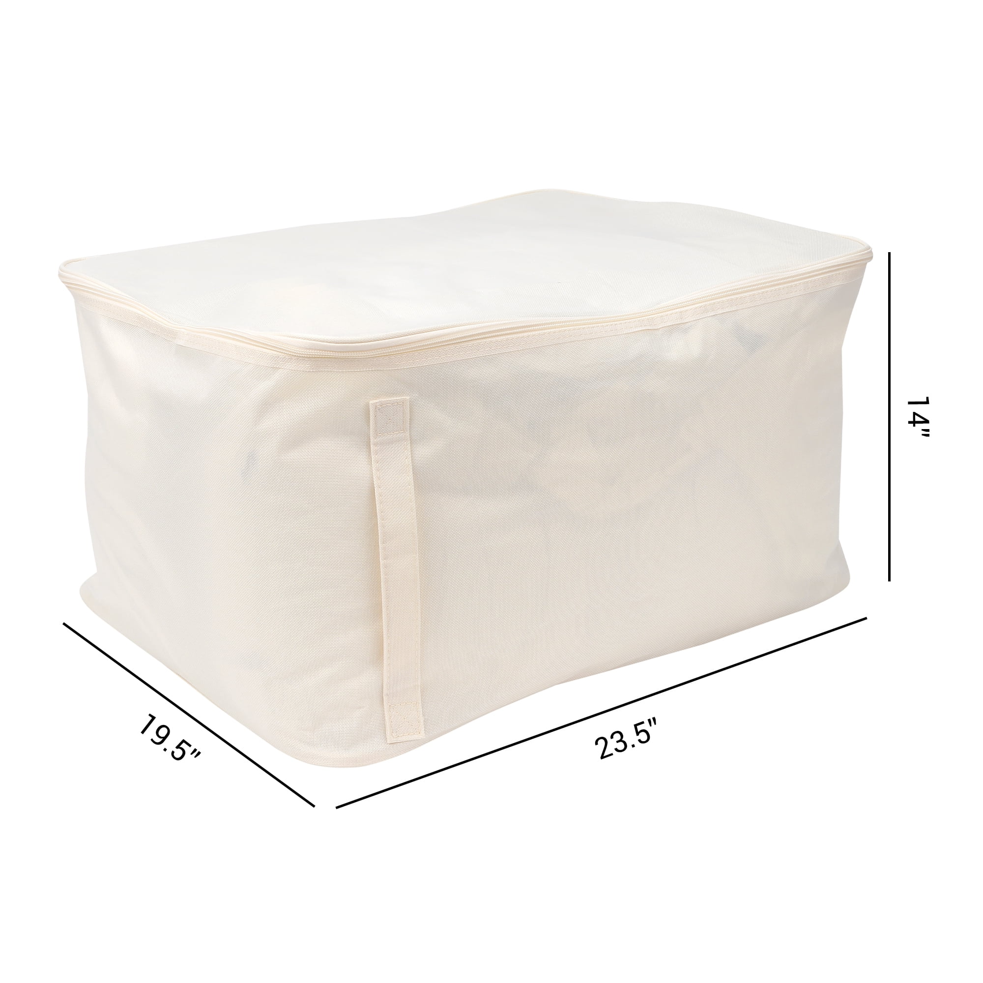 Unique Bargains Clothes Storage Bags for Closet Organizers w Handles Beige 23.5x19.5x14in