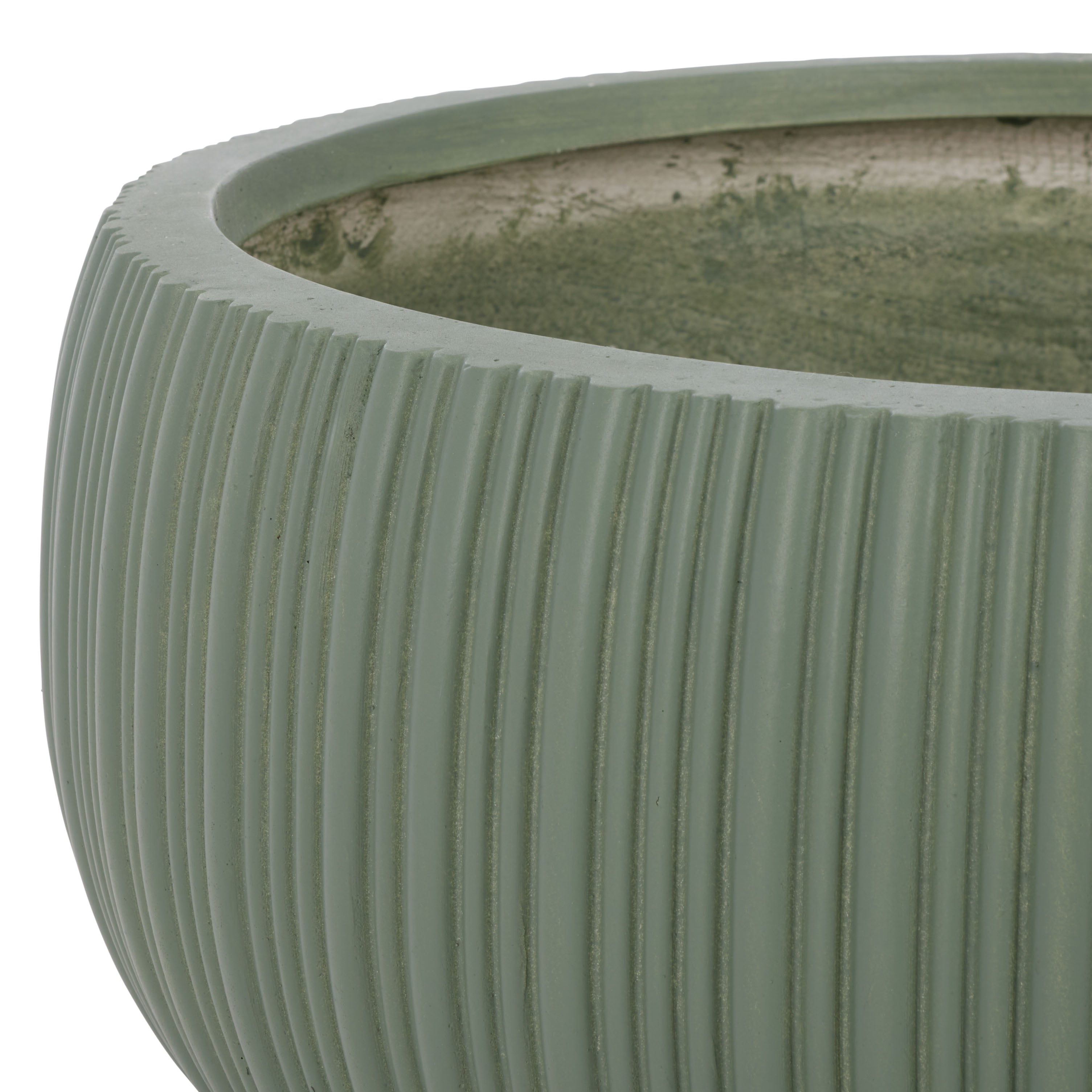 Safavieh Anita Round Green Fiber Clay Plant Pots - Set of 3