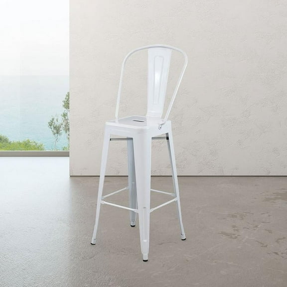 Marais A Cafe Bar Stool with High Back