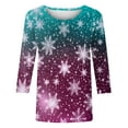 thumbnail image 5 of UPPADA Christmas T Shirts for Women 3/4 Sleeve Christmas Shirts Crewneck Christmas Tree Printed Tshirts Trendy Casual Loose Fit Blouses camiseta navidad mujer Mint Green,L, 5 of 5