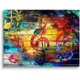 thumbnail image 2 of Abstract Picture Watercolor Collage Music Notes Violin Clef Painting Canvas Print Wall Art Colorful Artwork for Living Room Bedroom Karaoke Bar Decoration Modern KTV Home Decor Framed,12"X16"X1Pcs, 2 of 6