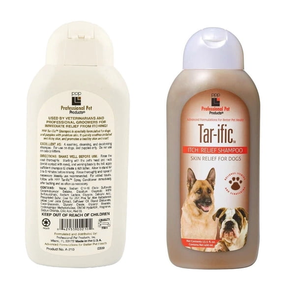 Dog Shampoo Tar Based Skin Soothing Relieves Odor Flaking Crusting and Dry Spots (13.5 ounce)