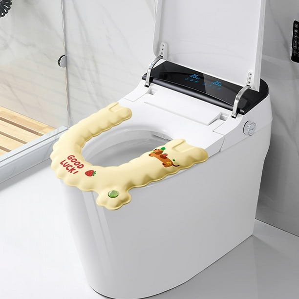 Asiento de Inodoro Acolchado, Calentador Suave y Almohadillado, Cubierta Sanitaria Lavable con Capa Impermeable, Cojín Cómodo para Inodoros Estándar