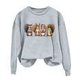 thumbnail image 4 of Fiaer Christmas Sweatshirts for Women Squirrel Christmas Pullover Xmas No Hooded Hoodie Cute Graphic Long Sleeve Plus Size Tops Grey XL, 4 of 6