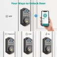 thumbnail image 4 of AkaGear Cerradura de puerta de entrada sin llave con control de aplicación - Cerradura de puerta con teclado electrónico con huella digital, cerraduras inteligentes para puerta delantera, bloqueo auto, 4 of 5