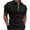 Black, variant on DDAPJ pyju Mens Waffle Knit Polos Shirts Quarter Zip Short Sleeve Golf Shirt Solid Casual Sports Collared T-Shirt Rebajas Flash Gray XXXL