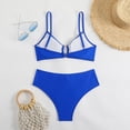 thumbnail image 6 of HUAXUN Womens Bikini Swimsuits V Neck Cross Twist Front Swimsuit Bikini Adjustable Spaghetti Straps Bathing Suit 2 Piece Swimsuit for Women, 6 of 8