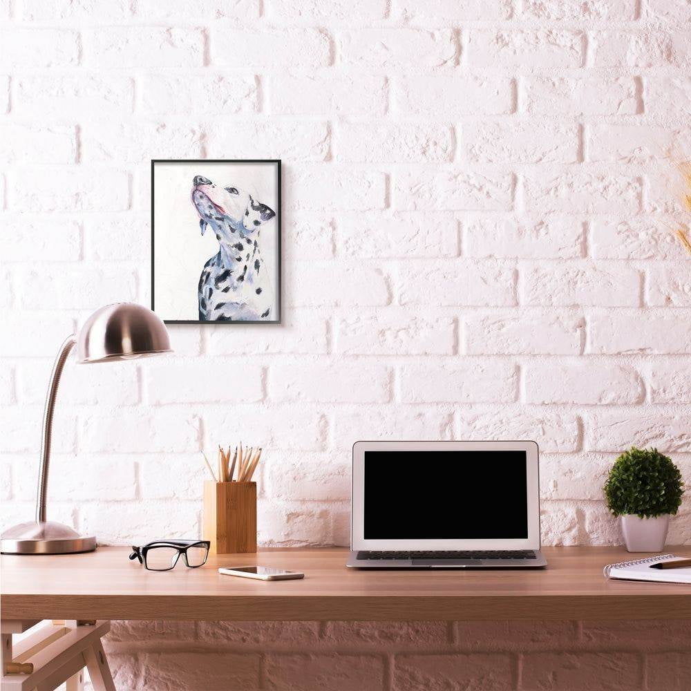Stupell Industries Dalmatian Dog Pet Animal Watercolor Painting Framed Giclee Texturized Art by George Dyachenko