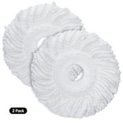 SUGARDAY Microfiber Spin Mop Head Replacement Compatible with Sugarday Spin Mop 2 Pack Mop Head Refill, White