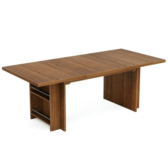 Resenkos Study Writing Desk, Computer Desk,63" Executive Desk, Large Wood Computer Writing Table with Storage,Rustic Brown