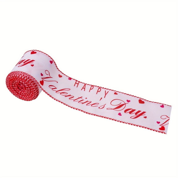 Valentine's Day Decorative Printed Satin Ribbon For Wrapping Party And Crafting,A