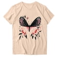 thumbnail image 4 of DeHolifer T-Shirts for Women Plus Size Cute Graphic Printed Summer Trendy Crewneck Short Sleeve Tee Tops Army Green L, 4 of 4