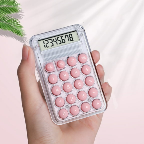 Back to School Supplies Under $1 FAMTKT Standard Calculator 8 Digit with Large Display and Round Button Candy Color Calculator Portable for Office Home School Desk Calculator