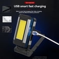 thumbnail image 3 of Mistaha Portable COB Work Light with Magnetic Hook - Red, Folding Design, 5 Lighting Modes, USB Rechargeable, Waterproof, Aluminum Alloy Shell, 3 of 7