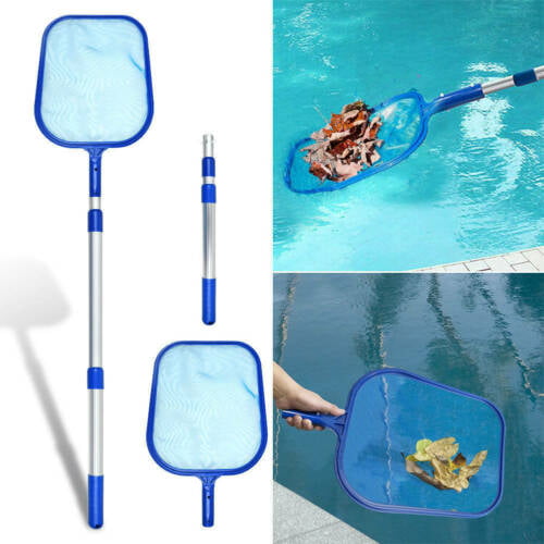 Swimming Pool Net Leaf Clean Device, Pool Skimmer Net Telescopic Aluminum  Alloy Pole and Fine Mesh Net for Cleaning Swimming Pools