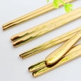 thumbnail image 3 of Juego de cucharas de palillos planos de acero inoxidable 4pcs304-304 palillos planos + cuchara coreana-dorado Vhermosa CPB-DE-WX209-2, 3 of 5