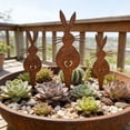 thumbnail image 4 of zhangmingg Rabbit Garden Art Metal Animal Insert for Courtyard Wooden Pile Ornament 3PCS, 4 of 8