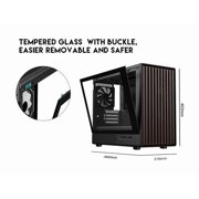DIYPC DIYmATX06Wood DIY-mATX06-Wood Micro ATX Mid Tower Case Black/Walnut
