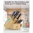 thumbnail image 4 of Cooks Standard Classic Bamboo Cutlery Block Holder without Knives, X-Large Universal Countertop Butcher Block Kitchen Knife Stand for Easy Kitchen Storage, Made of Natural Bamboo, 25 Slot, 4 of 6
