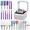 thumbnail image 1 of Juego de brocas para uñas Cellentool, 25 unidades, con caja de almacenamiento, 1 of 7