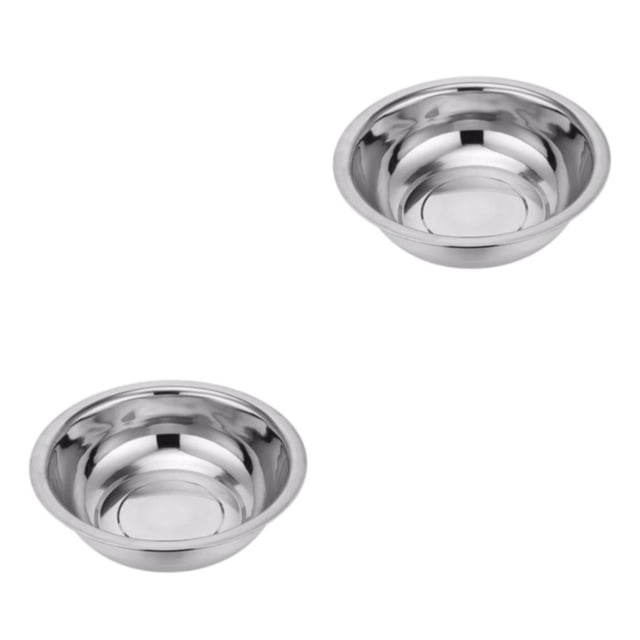 kurtrusly Stainless Steel Griddle For Cooking And Grilling Sturdy Easy To Clean Wide Application In Kitchen Stainless Steel Bowl basin 40cm 2Set