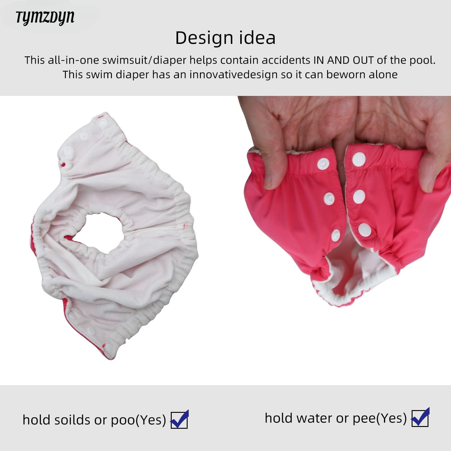 TYMZDYN 2 Packs Baby Reusable Swim Diapers Soft and Silky Toddler Swim Diaper Washable Baby Swim Diaper 3T Baby Swim Trunks Swimming Diapers Size 3 Waterproof Diapers for Swimming Boys and Girls