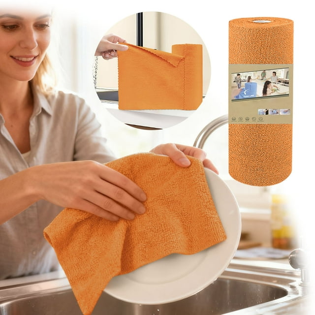 Microfiber Cleaning Cloths Roll 20 Pack For Kitchen Use Durable Reusable Absorbent Fast Drying Towels Ideal For Dry And Wet Cleaning In Home And