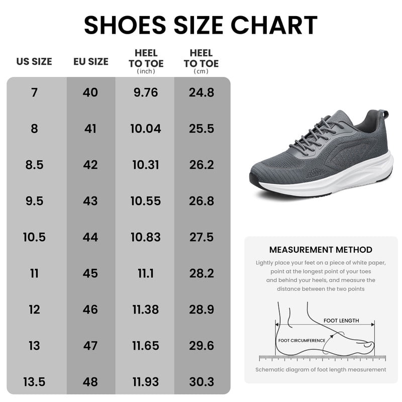 YHOON Men's Comfortable Walking Shoes Lightweight Breathable Tennis Non Slip Athletic Workout Training Sneakers Dark Grey Size 8