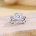 thumbnail image 5 of SFTING Wedding Rings Set for Women Princess Cut Twisted Halo Engagement Rings 5A CZ Silver 18K Plated Anniversary Mother's Day Gift for Her Size 7, 5 of 8