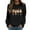 Black, variant on Fiaer Christmas Sweatshirts for Women Funny Graphic Crew Neck Xmas Tops Long Sleeve Plus Size Cozy Fall Pullover Black S