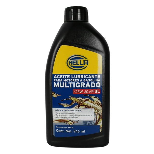 Aceite Mineral 25W60 API SL 946 ml Hella