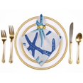 thumbnail image 2 of Nawy Starfish Body Nautical Navy Blue and Turquoise Sea Stars Summer Beach Marine Ocean Animal Theme Cloth Napkins 2 PCS, 2 of 7