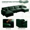 thumbnail image 5 of BUIORD 150" Modular Sectional Sofa, Oversize U-Shaped Sofa and Couch with Reversible Ottoman, 6-Seat Deep Seat Sectional Couch for Living Room, Green, 5 of 8