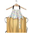 thumbnail image 1 of Wondertify Delantal De Helado Cono De Helado De Dibujos Animados Con Esmalte Blanco Goteante Y Textura De Oblea Delantal Con Cuello Ajustable Para Hombres Y Mujeres Adecuado Para Cocina Casera Camarer, 1 of 5