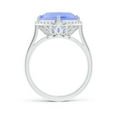 thumbnail image 2 of ANGARA Natural Claw-Set Cushion 4.5 ct Tanzanite Cocktail Halo Ring in 14K White Gold for Women (Size-10mm) | December Birthstone, Anniversary, Jewelry Gift for Women | Natural Tanzanite Ring, 2 of 8