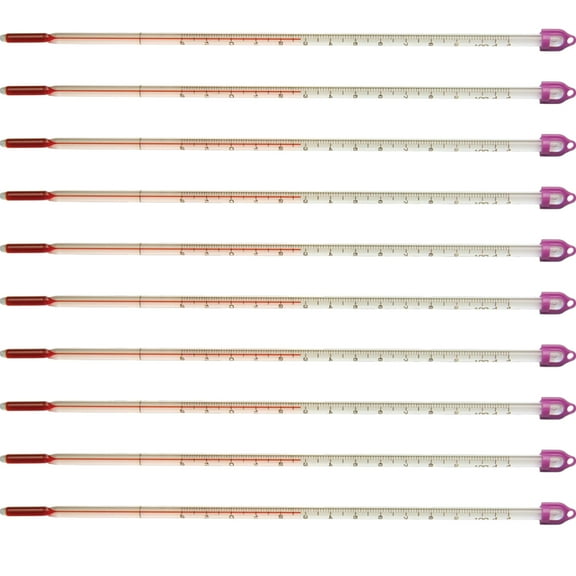 Thermometer, White-Backed, Partial Immersion, Single Scale -20°C to 110°C, Pack of 10 by Go Science Crazy