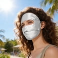 thumbnail image 5 of 1PC 100% Mulberry Silk Full Face UV Protection Mask - White Adjustable Sun Shield for Summer, 5 of 5