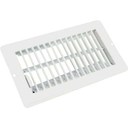 

United States Hardware 4 In. x 8 In. x 1-5/16 In. White Steel Floor Register