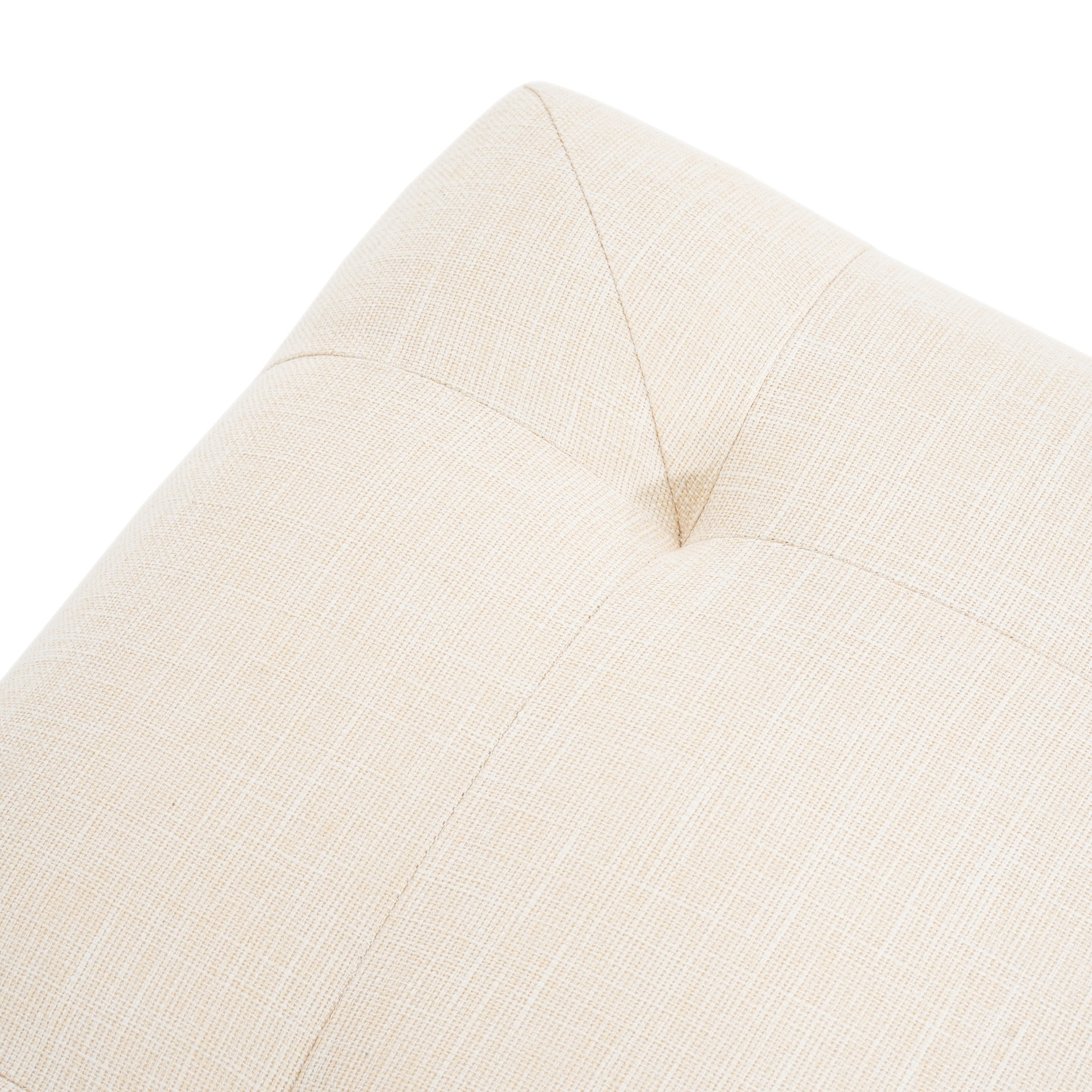 Christopher Knight Home 31.50" Square Tufted Ottoman Bench, Upholstered Linen Fabric, Beige