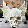 thumbnail image 4 of Gothic Skull Decor, Resin Craft Halloween Centerpiece for Tabletop Shelf Display (3.5", White), 4 of 7