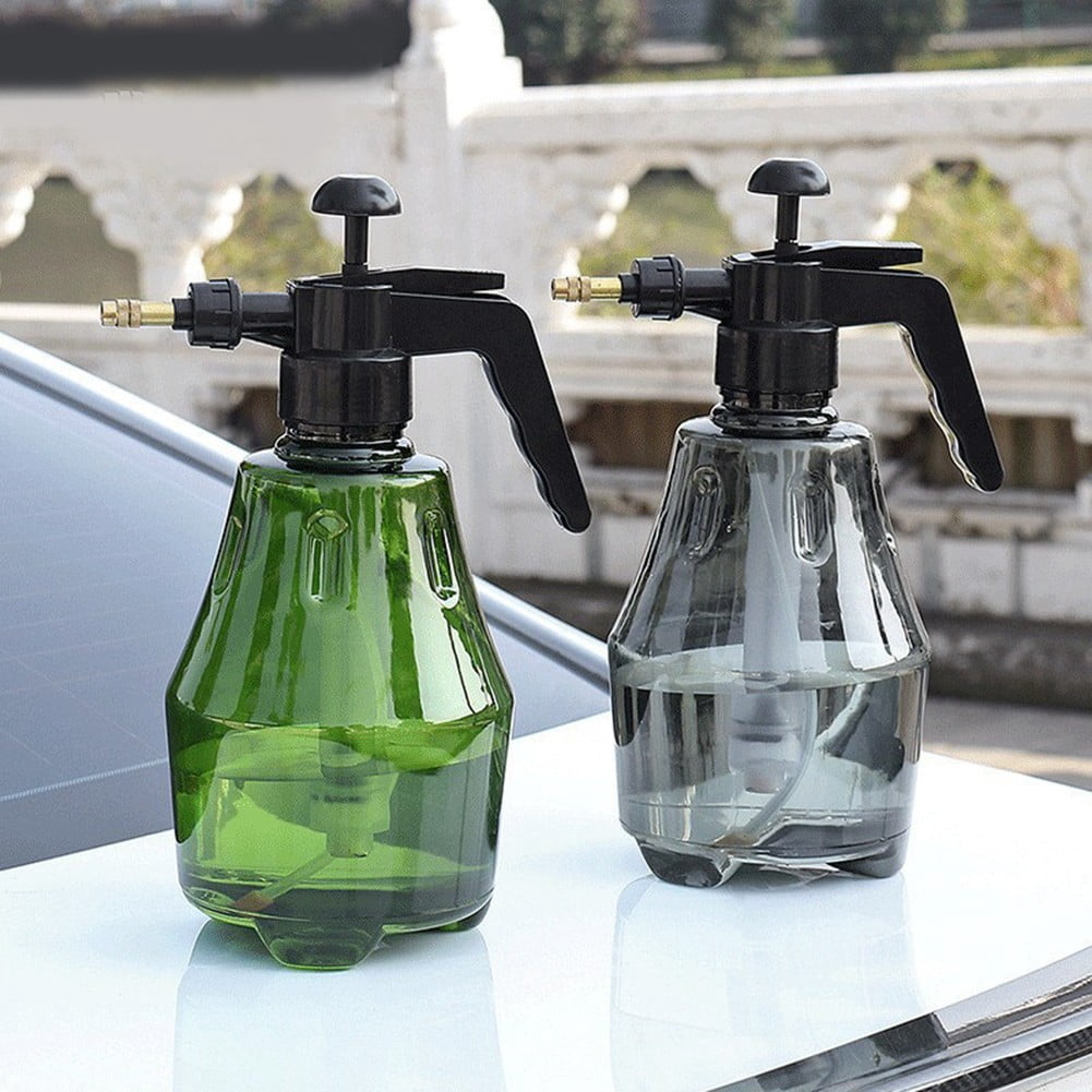 Whatever You Like-1.5L Manual Pressure Sprayer - Adjustable Nozzle Garden Watering Can for Plants, Flowers, Bonsai, Succulents - Transparent PET Bottle with Mist and Stream Modes (Grey/Gr