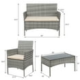 thumbnail image 3 of Lacoo 4 PCS Outdoor Patio Indoor Furniture Gray PE Rattan Wicker Table and Chairs Set, 4, 3 of 3