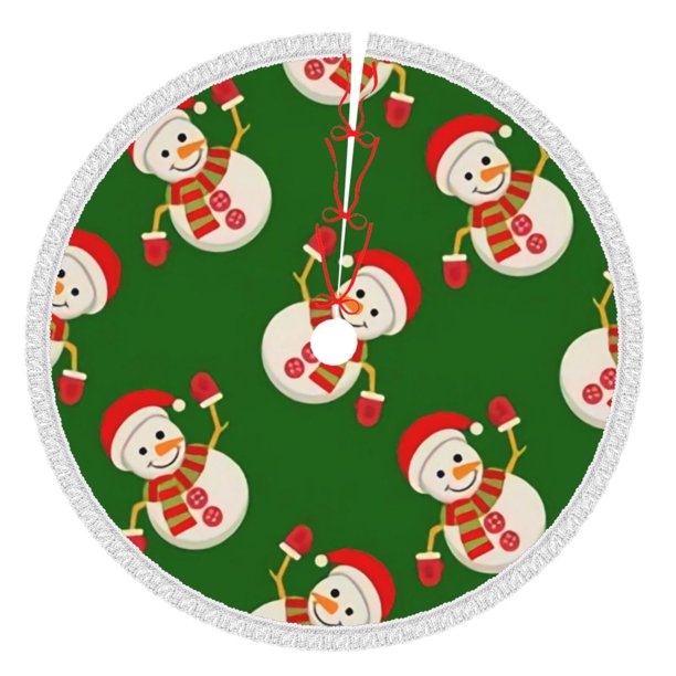 Faldas para árbol de Navidad con muñeco de nieve de 36 pulgadas, tapete para árbol de Navidad para vacaciones de invierno, falda para árbol de Navidad para decoraciones navideñas rústicas