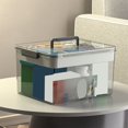 thumbnail image 3 of WRKEKC Clearance Transparent 2-Tier Medicine Storage Box – Secure Spring-Lock Design for Household Medication Organization, 3 of 8